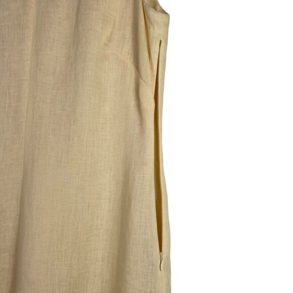 Vintage‎ Talbots Irish Linen Dress Size 8 Butter Yellow Sleeveless Lace - Picture 5 of 9